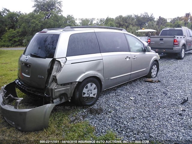 5N1BV28U64N367583 - 2004 NISSAN QUEST S/SE/SL GOLD photo 4