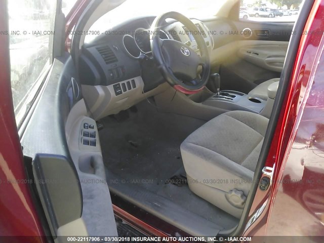 3TMJU62NX8M063328 - 2008 TOYOTA TACOMA DOUBLE CAB PRERUNNER RED photo 5