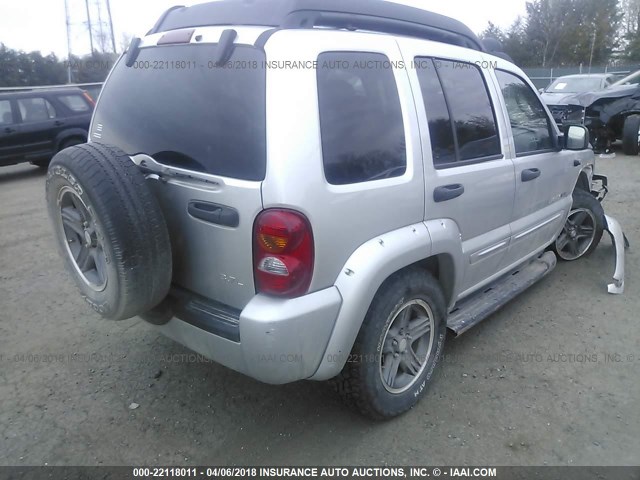 1J4GL38K33W593832 - 2003 JEEP LIBERTY RENEGADE SILVER photo 4