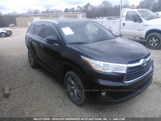 5TDKKRFH7ES029374 - 2014 TOYOTA HIGHLANDER XLE 黑色 照片 1