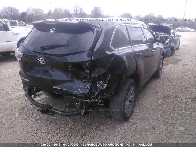 5TDKKRFH7ES029374 - 2014 TOYOTA HIGHLANDER XLE 黑色 照片 4