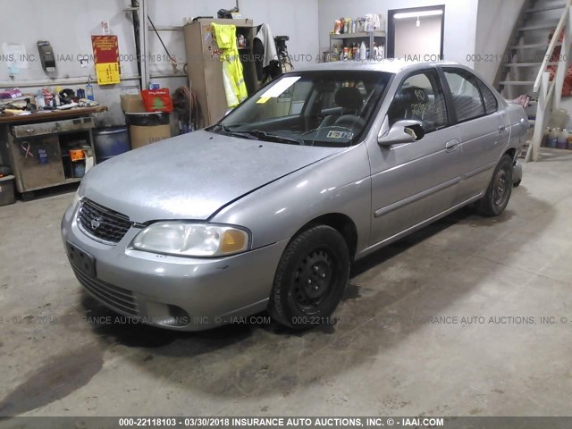 3N1CB51D01L489285 - 2001 NISSAN SENTRA XE/GXE SILVER photo 2