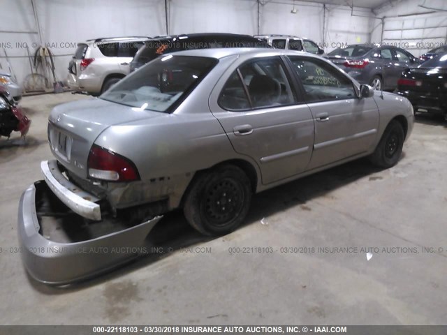 3N1CB51D01L489285 - 2001 NISSAN SENTRA XE/GXE SILVER photo 4