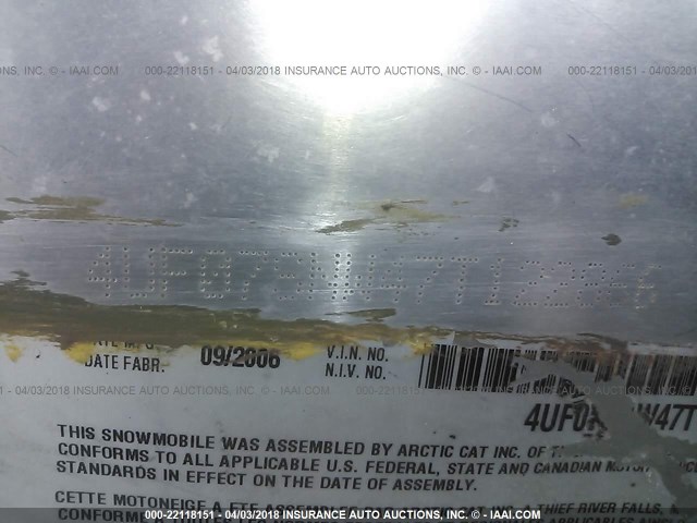 4UF07SNW47T122866 - 2007 ARCTIC CAT M8  黑色 照片 9