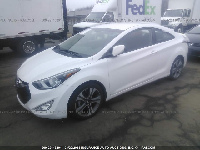 KMHDH6AH5EU024873 - 2014 HYUNDAI ELANTRA COUPE GS/SE WHITE photo 2