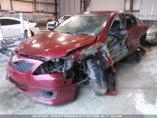 4T1BF3EK1BU189218 - 2011 TOYOTA CAMRY SE/LE/XLE RED photo 2