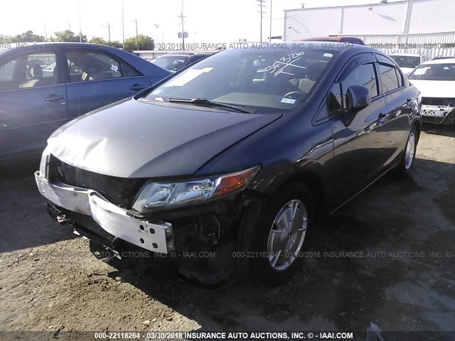 2HGFB2F61CH525226 - 2012 HONDA CIVIC HF GRAY photo 2