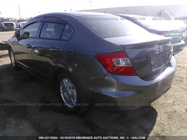 2HGFB2F61CH525226 - 2012 HONDA CIVIC HF GRAY photo 3