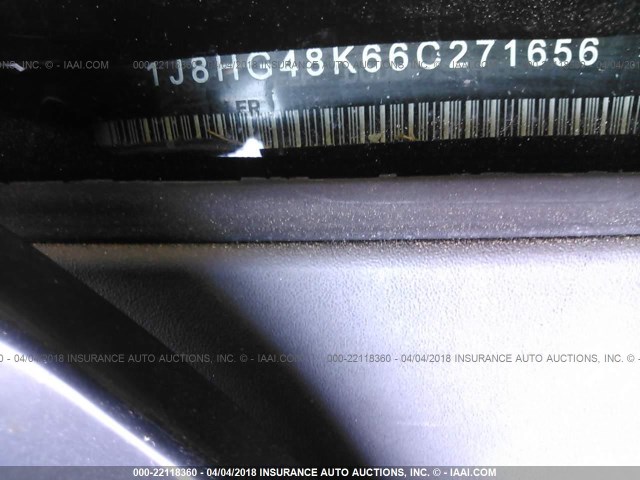 1J8HG48K66C271656 - 2006 JEEP COMMANDER BLACK photo 9