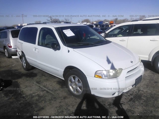 4N2ZN15TX2D803845 - 2002 NISSAN QUEST GXE WHITE photo 1