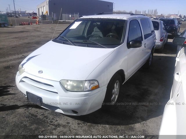 4N2ZN15TX2D803845 - 2002 NISSAN QUEST GXE WHITE photo 2