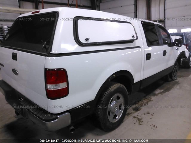 1FTPW14588FC11075 - 2008 FORD F150 SUPERCREW WHITE photo 4