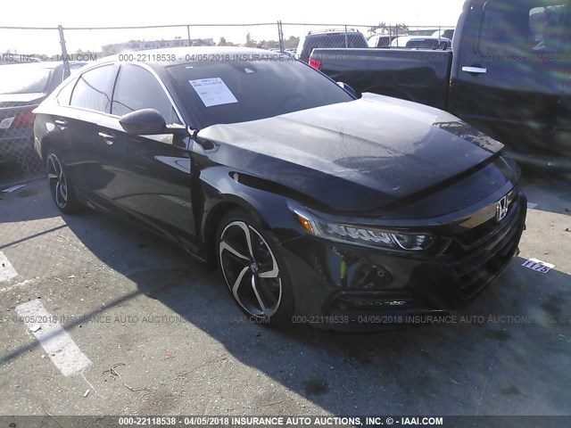 1HGCV1F35JA091866 - 2018 HONDA ACCORD SPORT შავი ფოტო 1