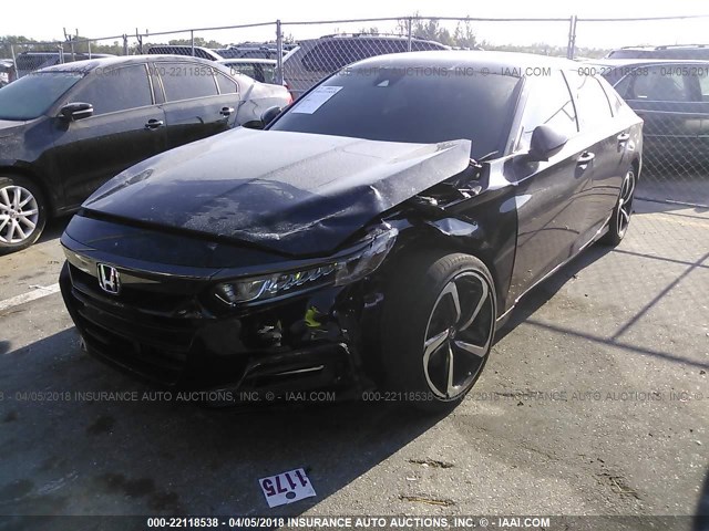 1HGCV1F35JA091866 - 2018 HONDA ACCORD SPORT შავი ფოტო 2