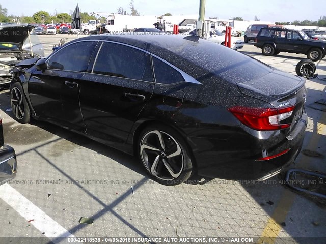1HGCV1F35JA091866 - 2018 HONDA ACCORD SPORT შავი ფოტო 3