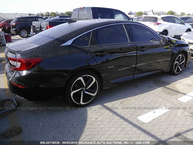 1HGCV1F35JA091866 - 2018 HONDA ACCORD SPORT შავი ფოტო 4
