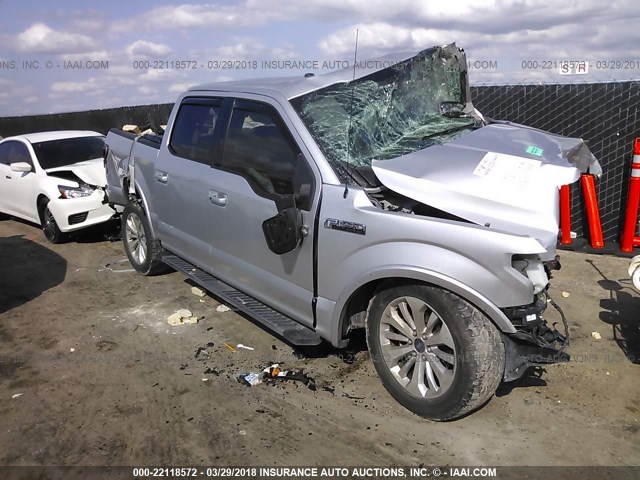 1FTEW1CF8FKD78218 - 2015 FORD F150 SUPERCREW SILVER photo 1