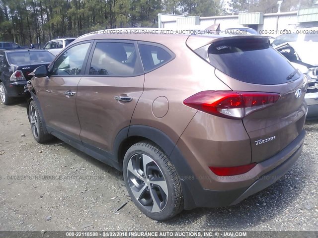 KM8J33A2XGU144439 - 2016 HYUNDAI TUCSON LIMITED/SPORT AND ECO/SE BROWN photo 3