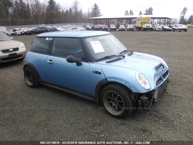 WMWRE33483TD69569 - 2003 MINI COOPER S BLUE photo 1