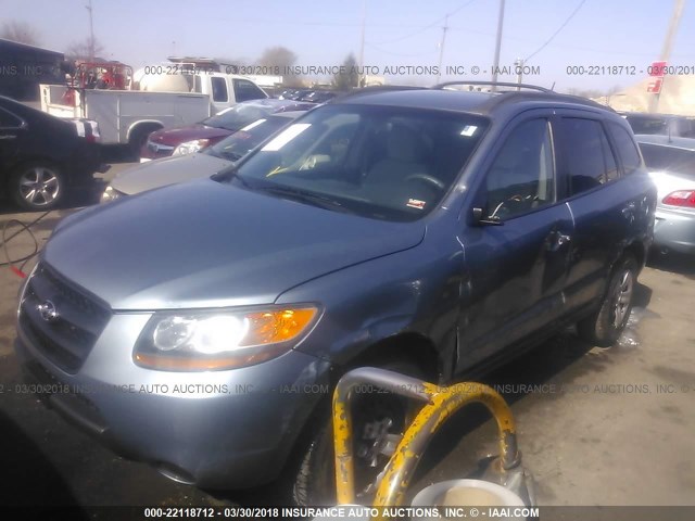 5NMSG13D39H293060 - 2009 HYUNDAI SANTA FE GLS Light Blue photo 2