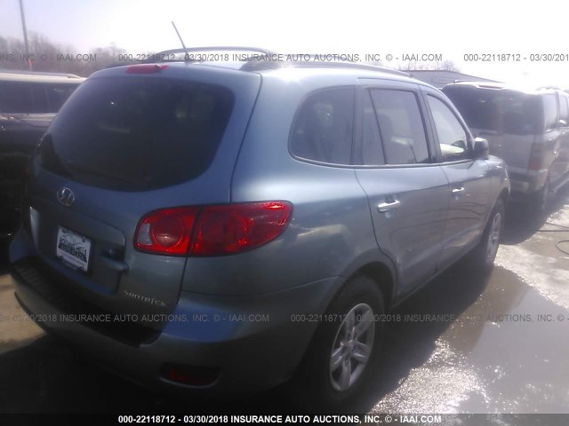 5NMSG13D39H293060 - 2009 HYUNDAI SANTA FE GLS Light Blue photo 4