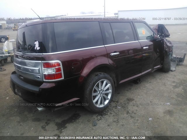 2FMGK5D83FBA01457 - 2015 FORD FLEX LIMITED MAROON photo 4