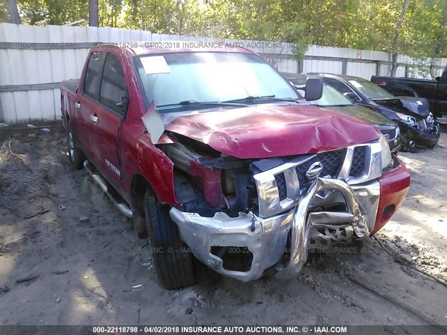 1N6BA07D78N358691 - 2008 NISSAN TITAN XE/SE/LE RED photo 1