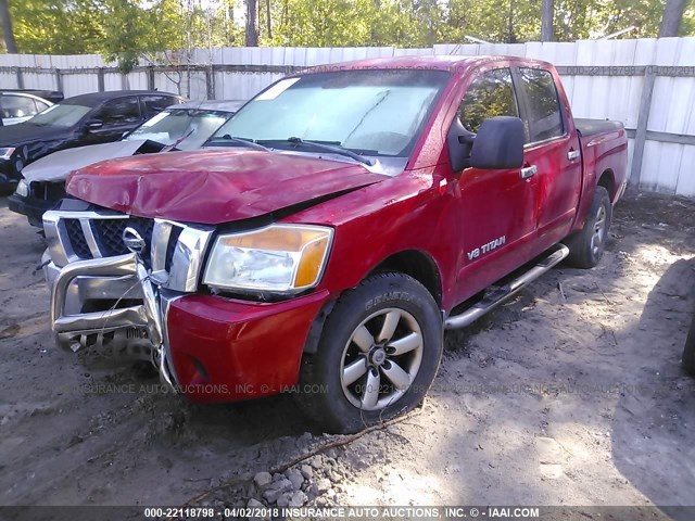 1N6BA07D78N358691 - 2008 NISSAN TITAN XE/SE/LE RED photo 2