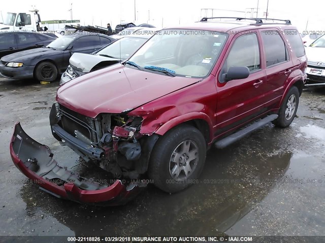 1FMYU04185KB62573 - 2005 FORD ESCAPE LIMITED RED photo 2