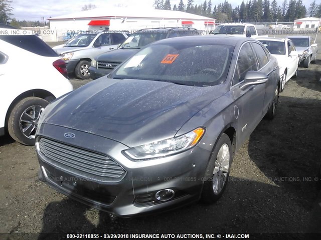 3FA6P0SU4DR274206 - 2013 FORD FUSION TITANIUM PHEV GRAY photo 2