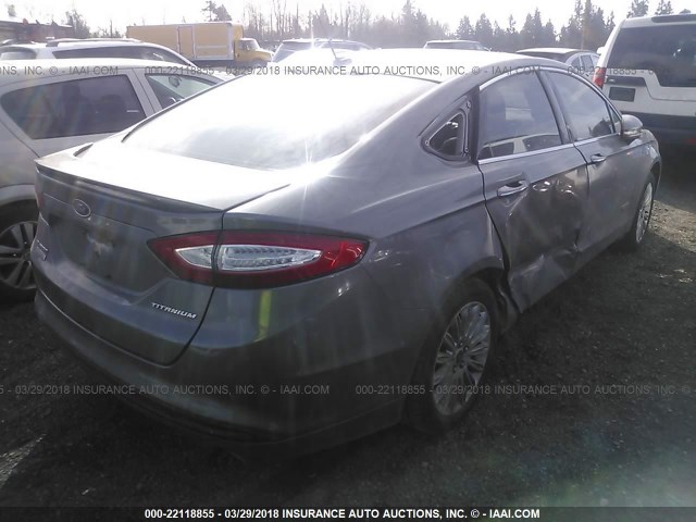 3FA6P0SU4DR274206 - 2013 FORD FUSION TITANIUM PHEV GRAY photo 4