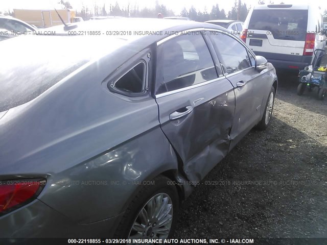 3FA6P0SU4DR274206 - 2013 FORD FUSION TITANIUM PHEV GRAY photo 6