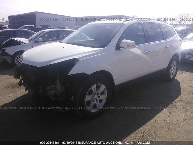 1GNKVGED7BJ217189 - 2011 CHEVROLET TRAVERSE LT WHITE photo 2