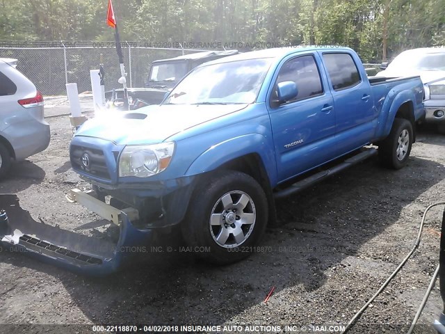 5TEMU52N47Z459215 - 2007 TOYOTA TACOMA DOUBLE CAB LONG BED BLUE photo 2