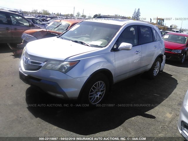 2HNYD28447H501550 - 2007 ACURA MDX TECHNOLOGY SILVER photo 2