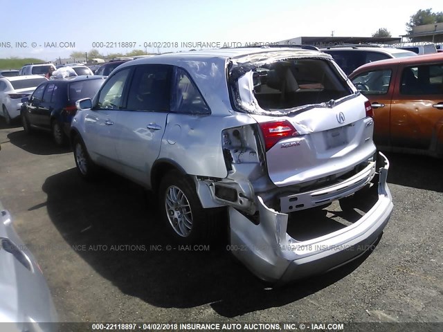 2HNYD28447H501550 - 2007 ACURA MDX TECHNOLOGY SILVER photo 3
