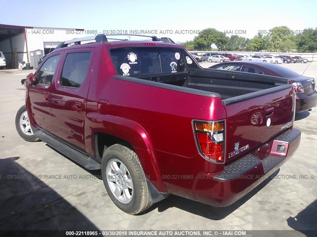 2HJYK164X6H502298 - 2006 HONDA RIDGELINE RTS RED photo 3