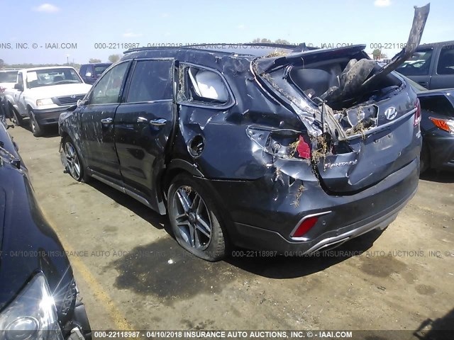 KM8SR4HF9HU199256 - 2017 HYUNDAI SANTA FE SE/LIMITED GRAY photo 3