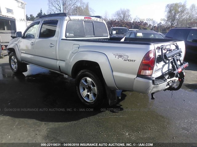 3TMMU52N06M002543 - 2006 TOYOTA TACOMA DOUBLE CAB LONG BED SILVER photo 3