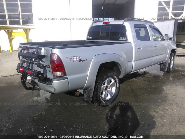 3TMMU52N06M002543 - 2006 TOYOTA TACOMA DOUBLE CAB LONG BED SILVER photo 4