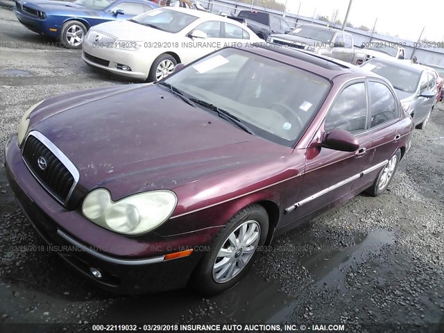 KMHWF35HX2A587146 - 2002 HYUNDAI SONATA GLS/LX BURGUNDY photo 2