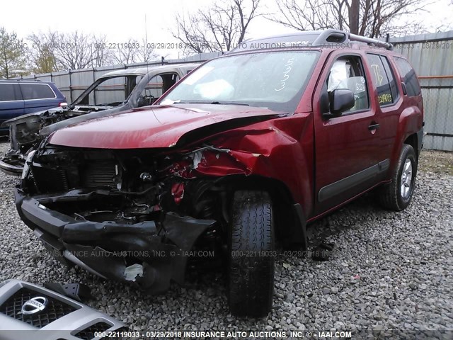 5N1AN0NW6CC505686 - 2012 NISSAN XTERRA OFF ROAD/S/SE RED photo 2
