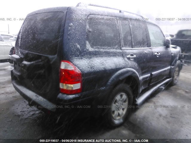 JA4NW31S93J035117 - 2003 MITSUBISHI MONTERO XLS Dark Blue photo 4