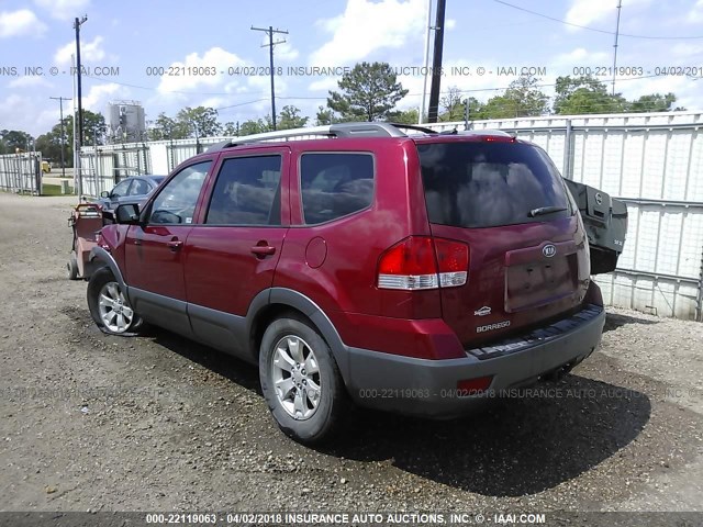 KNDJJ741595022198 - 2009 KIA BORREGO LX/EX RED photo 3