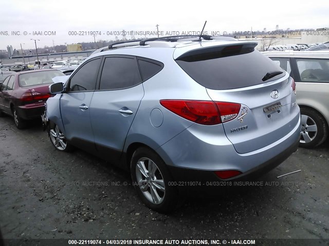 KM8JU3AC6CU501907 - 2012 HYUNDAI TUCSON GLS/LIMITED Light Blue photo 3