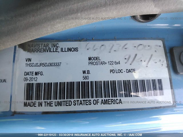 1HSDJSJR5DJ303337 - 2013 INTERNATIONAL PROSTAR أحمر صورة 10