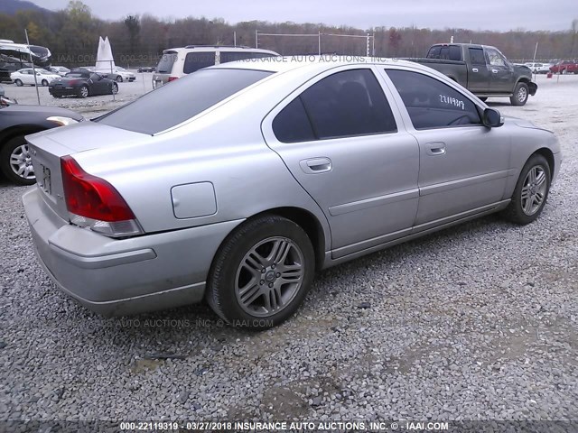 YV1RS592772610697 - 2007 VOLVO S60 2.5T SILVER photo 4