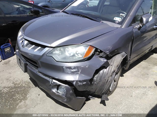 5J8TB18587A003487 - 2007 ACURA RDX TECHNOLOGY GRAY photo 6