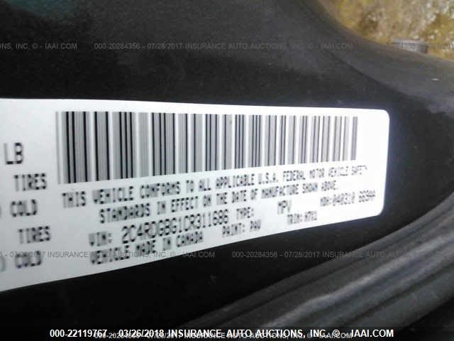 2C4RDGBG1CR311686 - 2012 DODGE GRAND CARAVAN SE GRAY photo 9