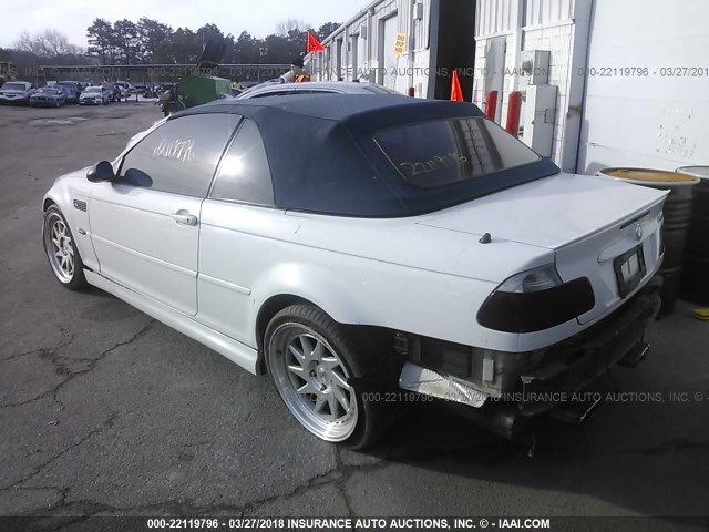 WBSBR93482EX23191 - 2002 BMW M3 WHITE photo 3